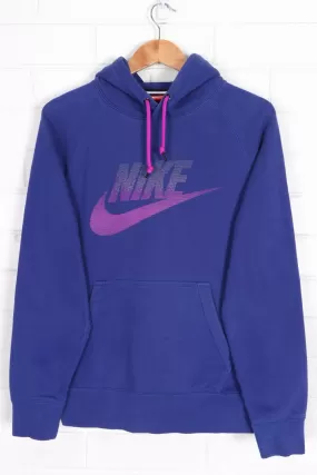 NIKE Blue & Purple Gradient Big Logo Hoodie (M)