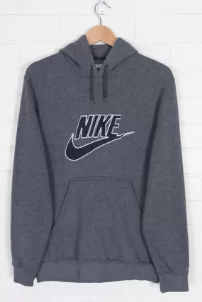 NIKE Centre Swoosh Logo Dark Grey Hoodie (M)