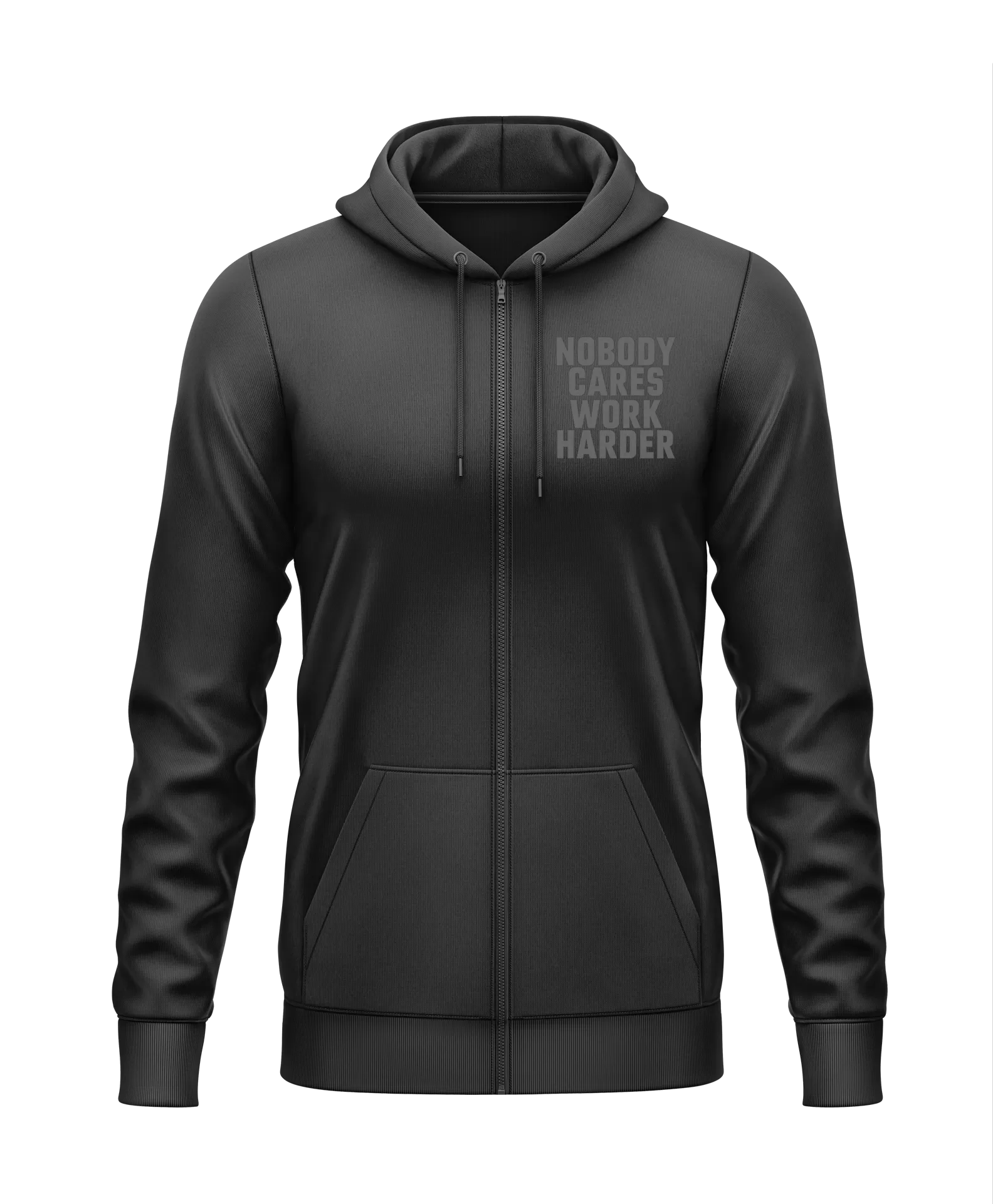 Nobody Cares Work Harder Black Collection Zip Hoodie