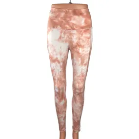 OFFLINE By Aerie NWT Orange Coral White Tie Dye Cropped Yoga Leggings Size S