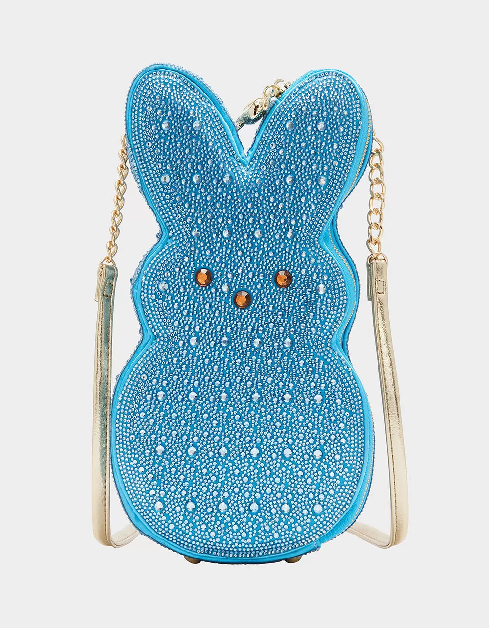 PEEPS RHINESTONE BUNNY CROSSBODY BLUE