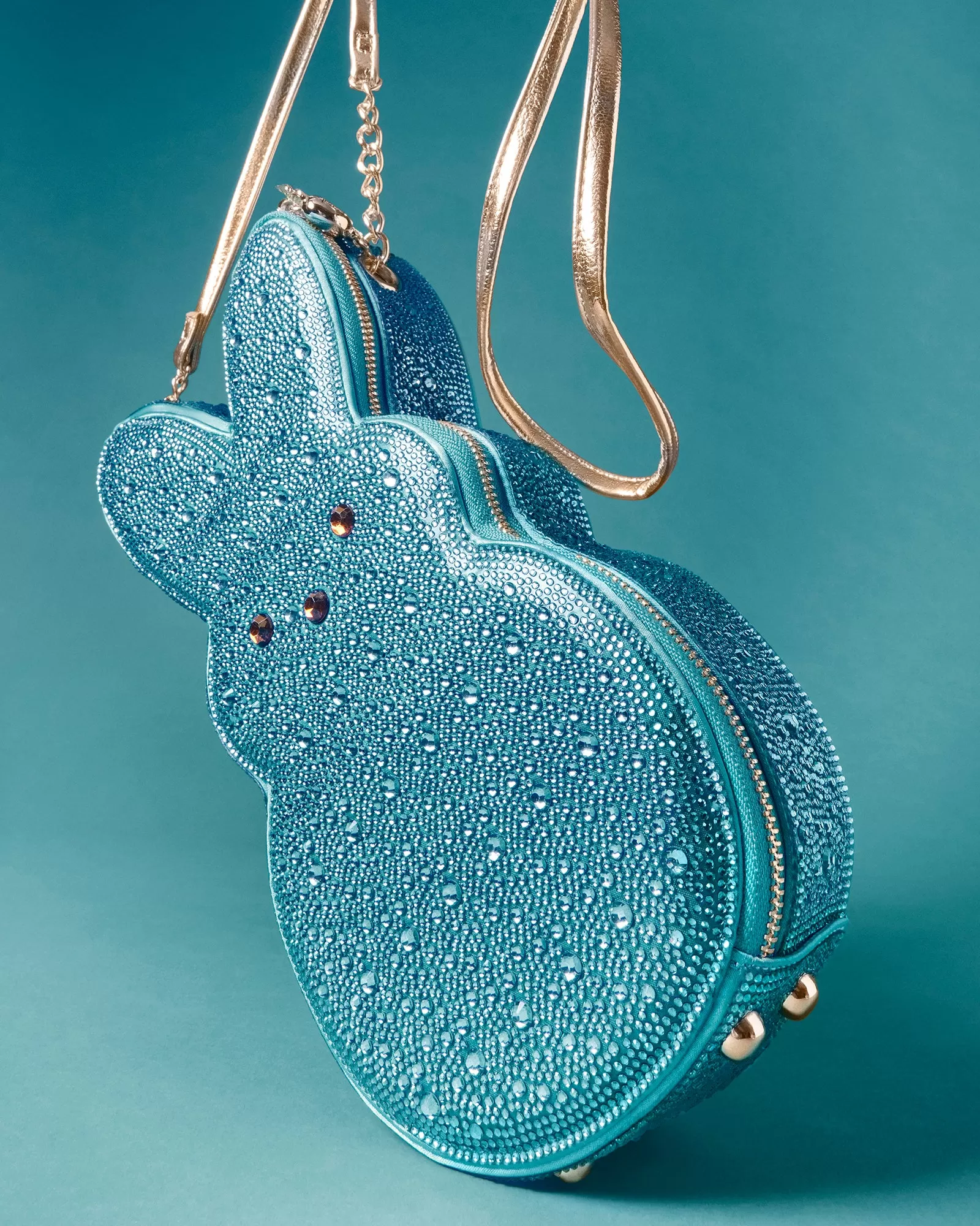 PEEPS RHINESTONE BUNNY CROSSBODY BLUE