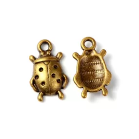 Pendants, Tibetan Style, Ladybug, Single-Sided, Antique Bronze, Alloy, 17.5mm