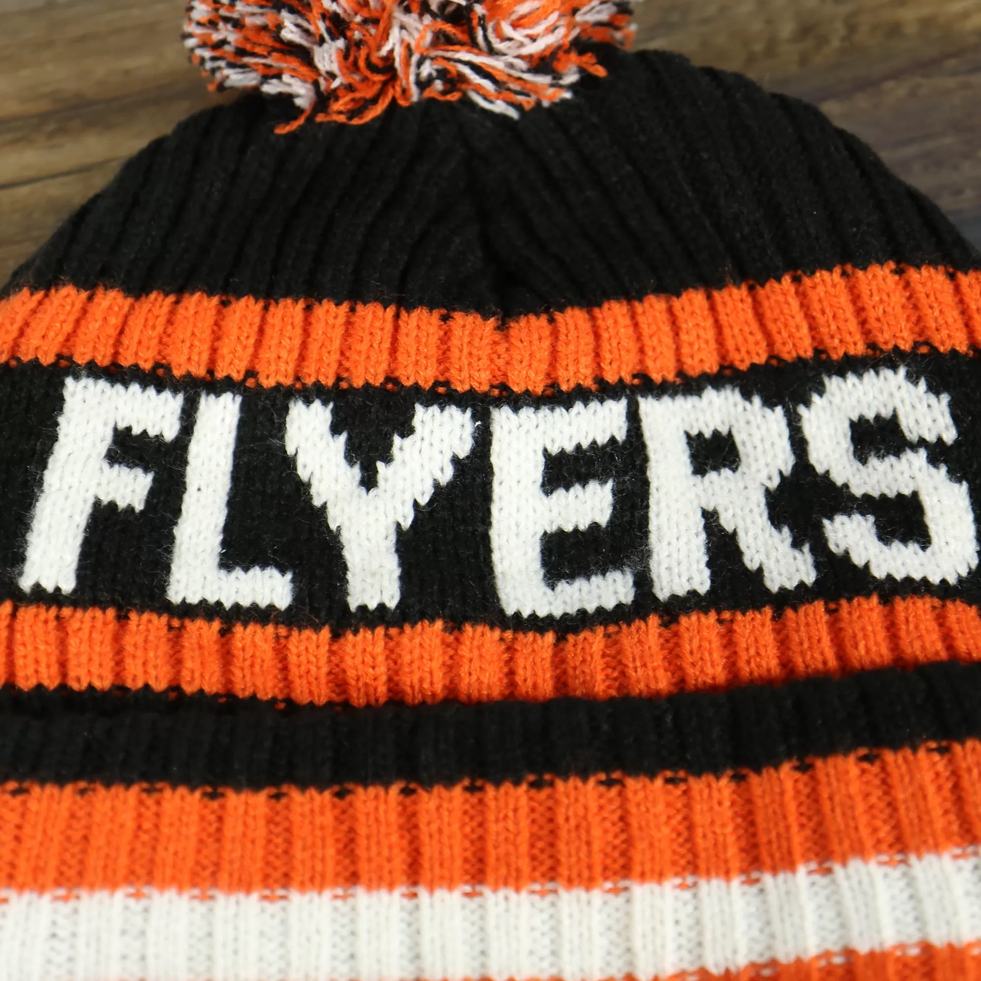 Philadelphia Flyers Two Sided Cuffed Winter Beanie | Orange, White, And Black Winter Beanie