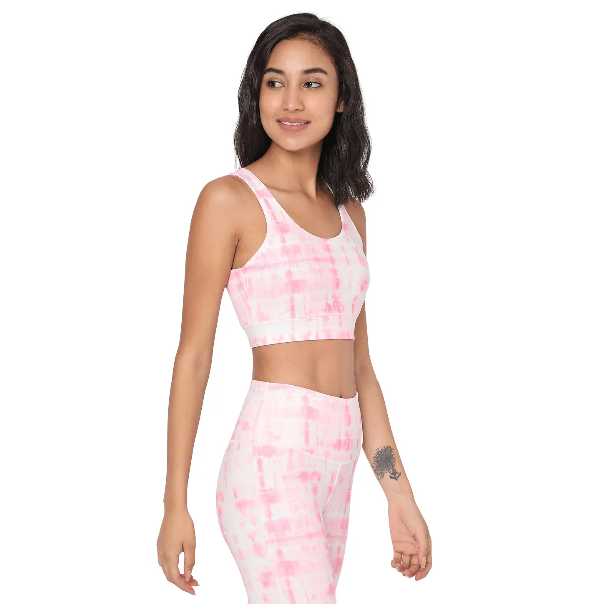 Pink Shibori Luxe Crop Top & Leggings