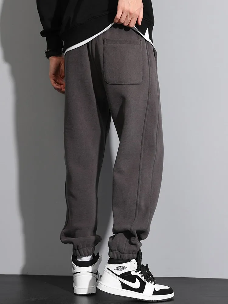 Plain Cotton Cuffed Ankle Joggers