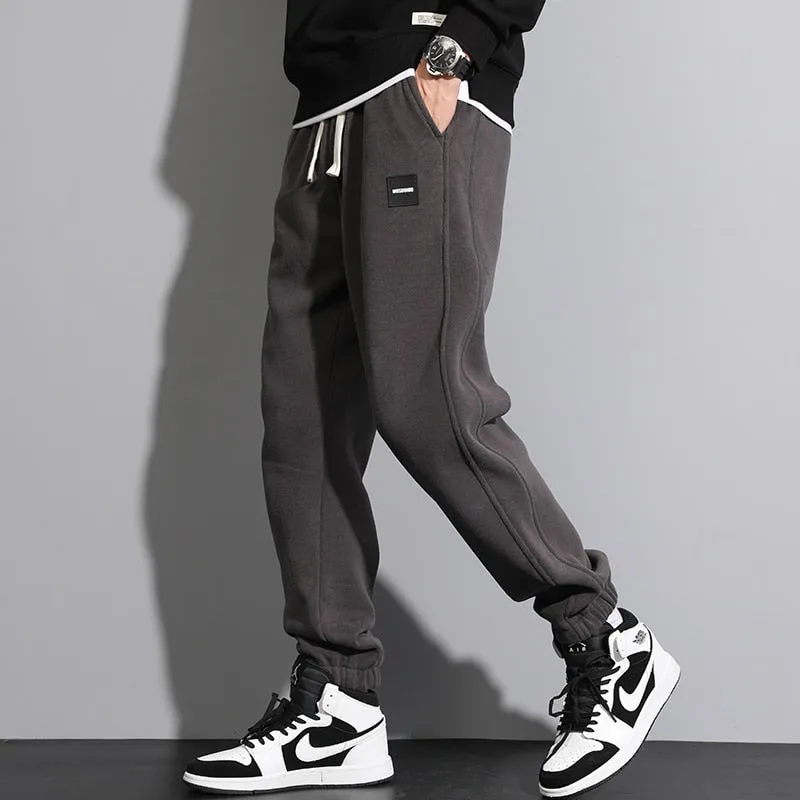 Plain Cotton Cuffed Ankle Joggers