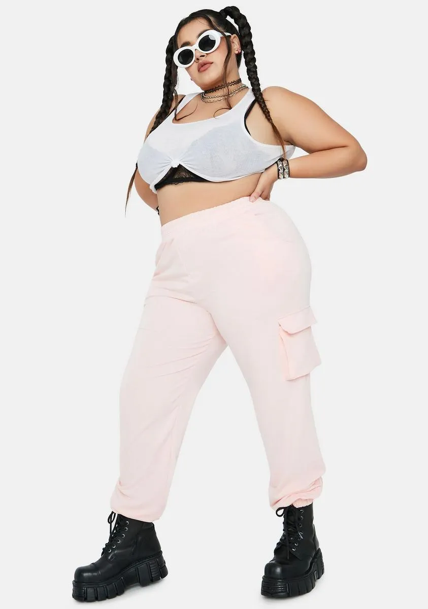 Plus Blush Set And Go Cargo Joggers-