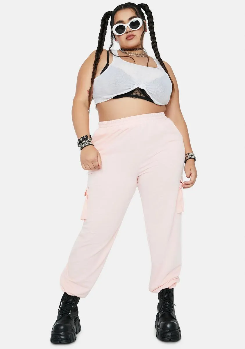 Plus Blush Set And Go Cargo Joggers-