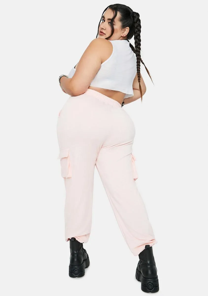 Plus Blush Set And Go Cargo Joggers-