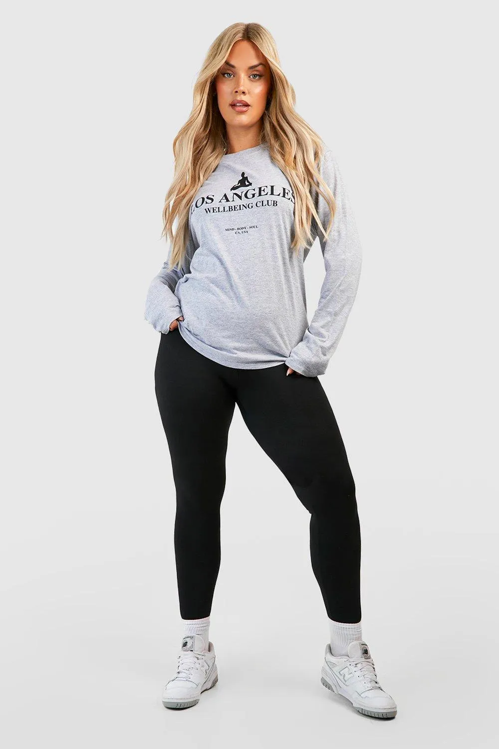 Plus Jersey Knit Basic Leggings