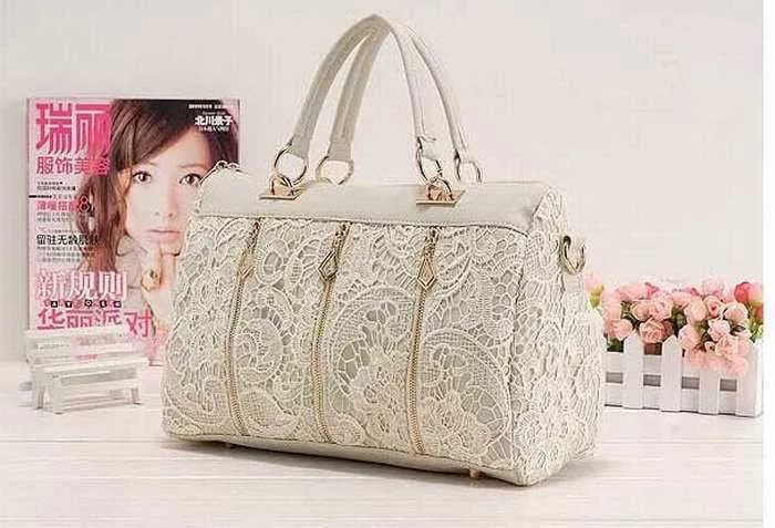 Princess Tops Sale Elegant Lace PU Leather Women's Bags Soft And Smooth Sweet Handbags Lady Casual Bags