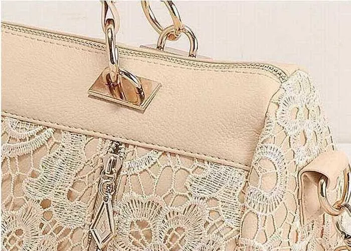 Princess Tops Sale Elegant Lace PU Leather Women's Bags Soft And Smooth Sweet Handbags Lady Casual Bags