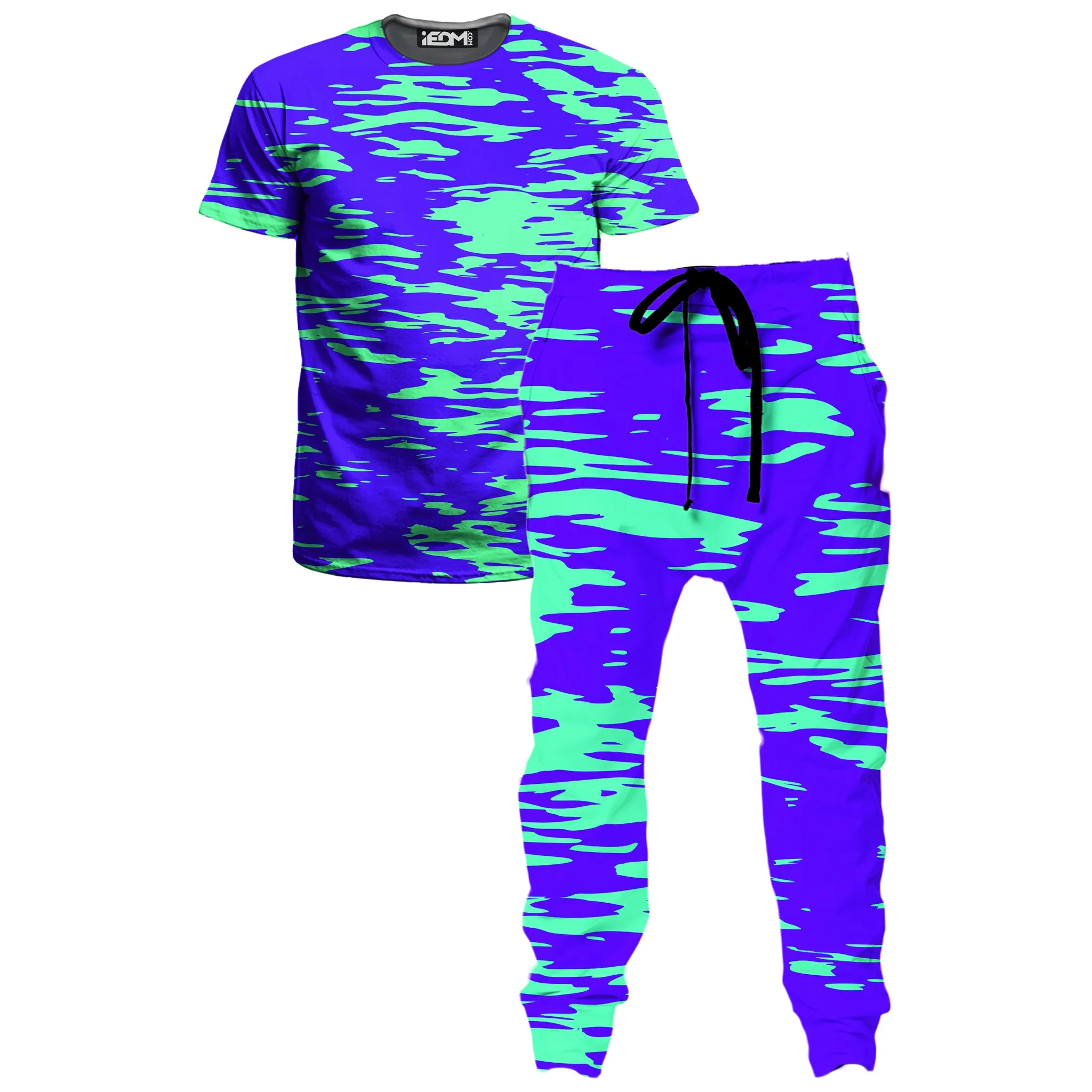 Purple Mint Rave Zebra Stripe T-Shirt and Joggers Combo