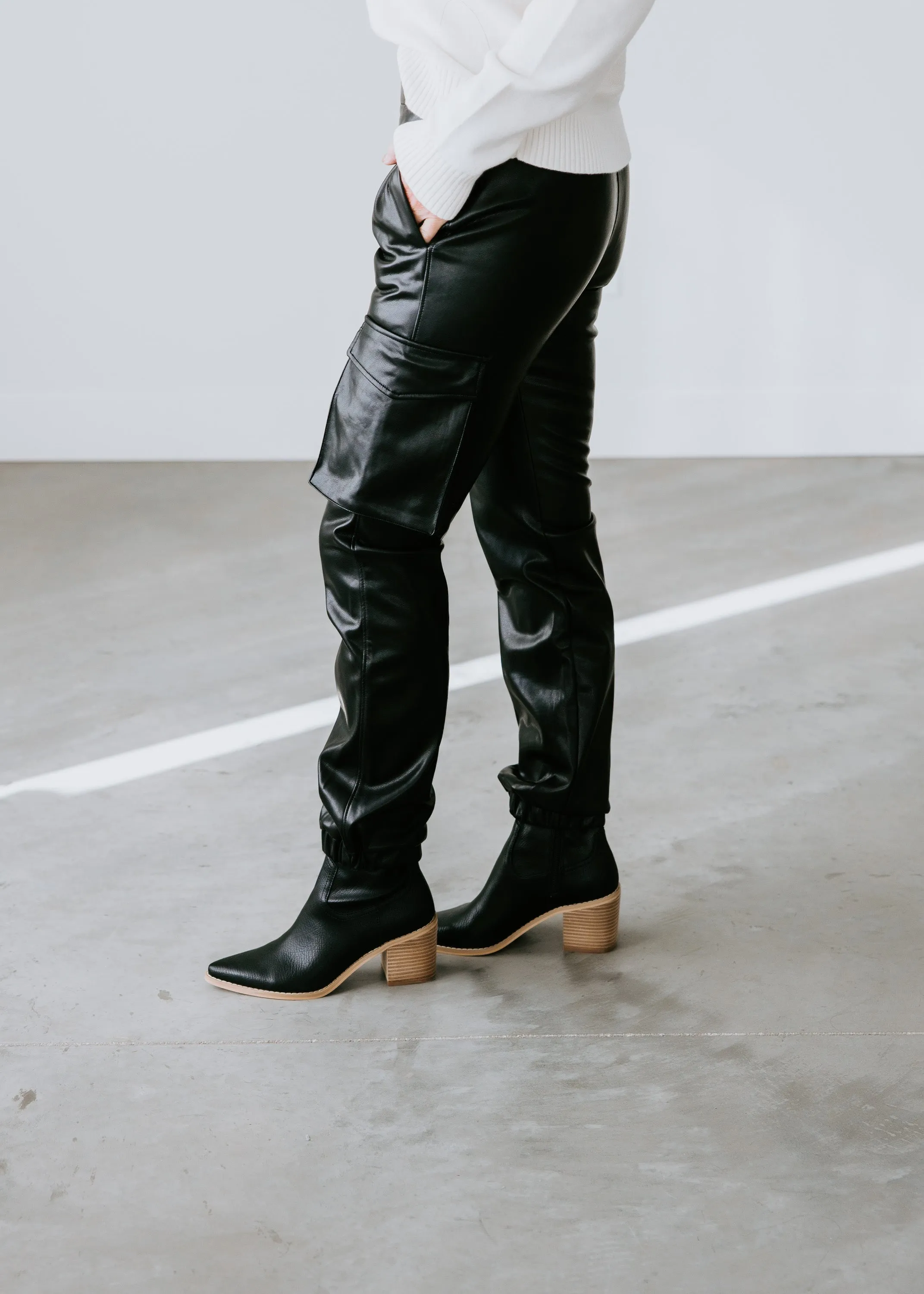 Rayne Vegan Leather Cargo Joggers