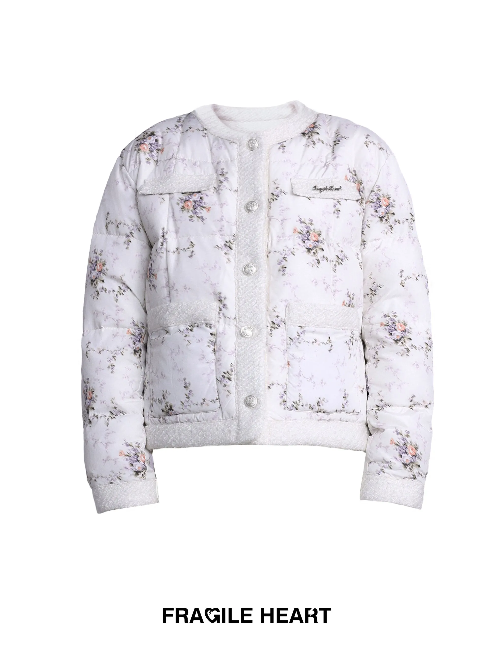 Rose Quilting Warm No-Collar Jackets