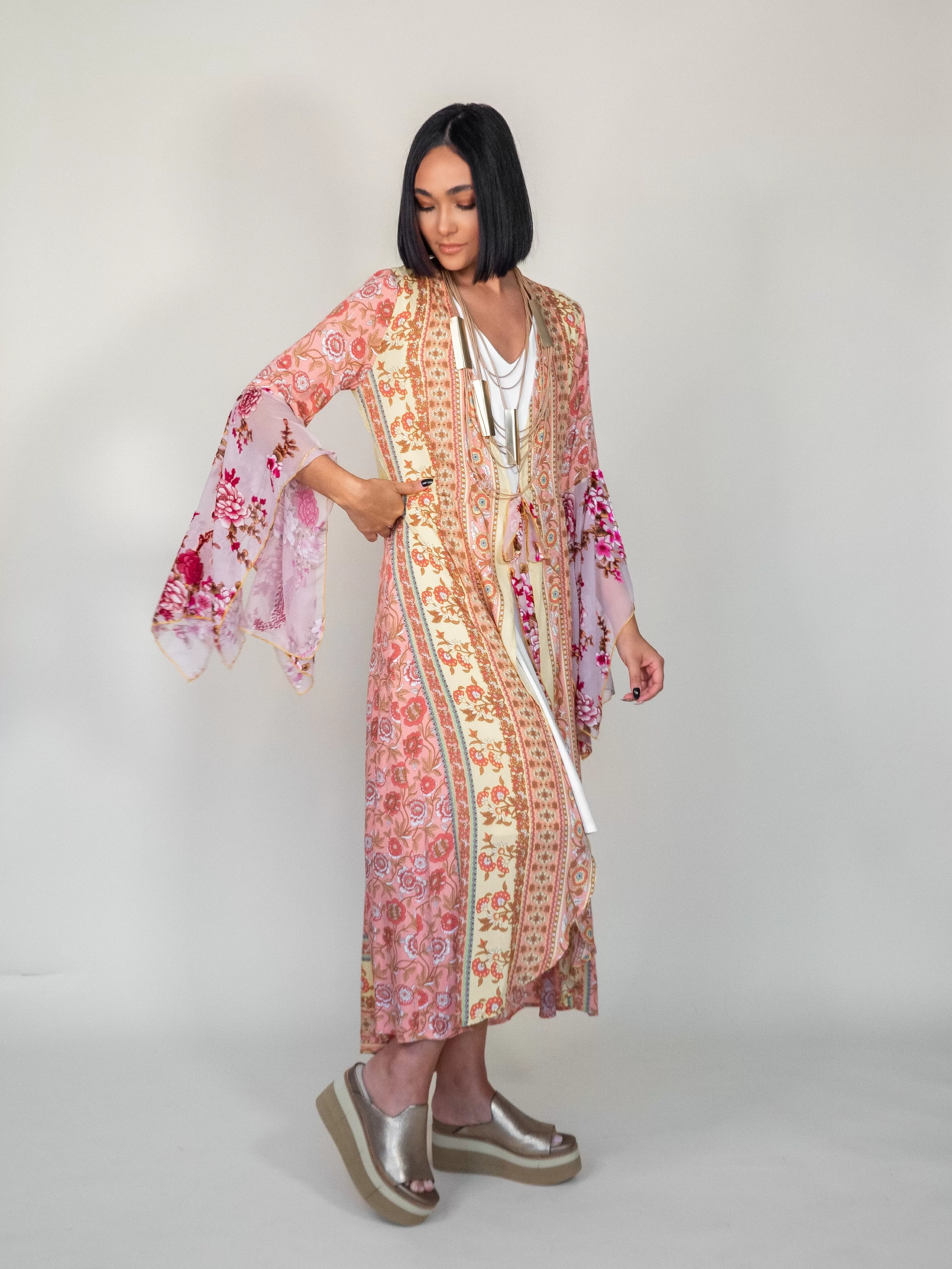 Roses Kimono - Rose