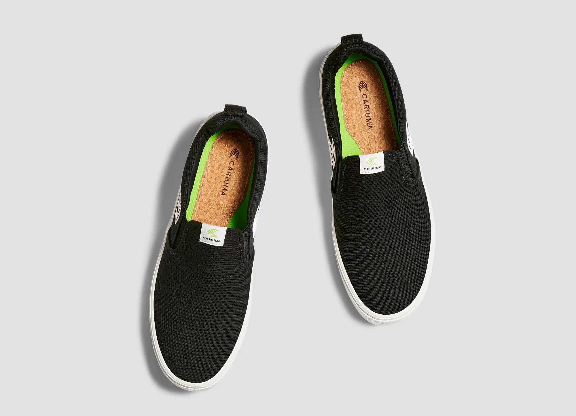 SLIP ON Black Canvas Off-White Logo Sneaker Men