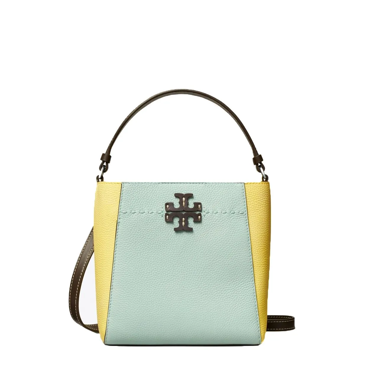 Small McGraw Color-Block Bucket Bag -Blue