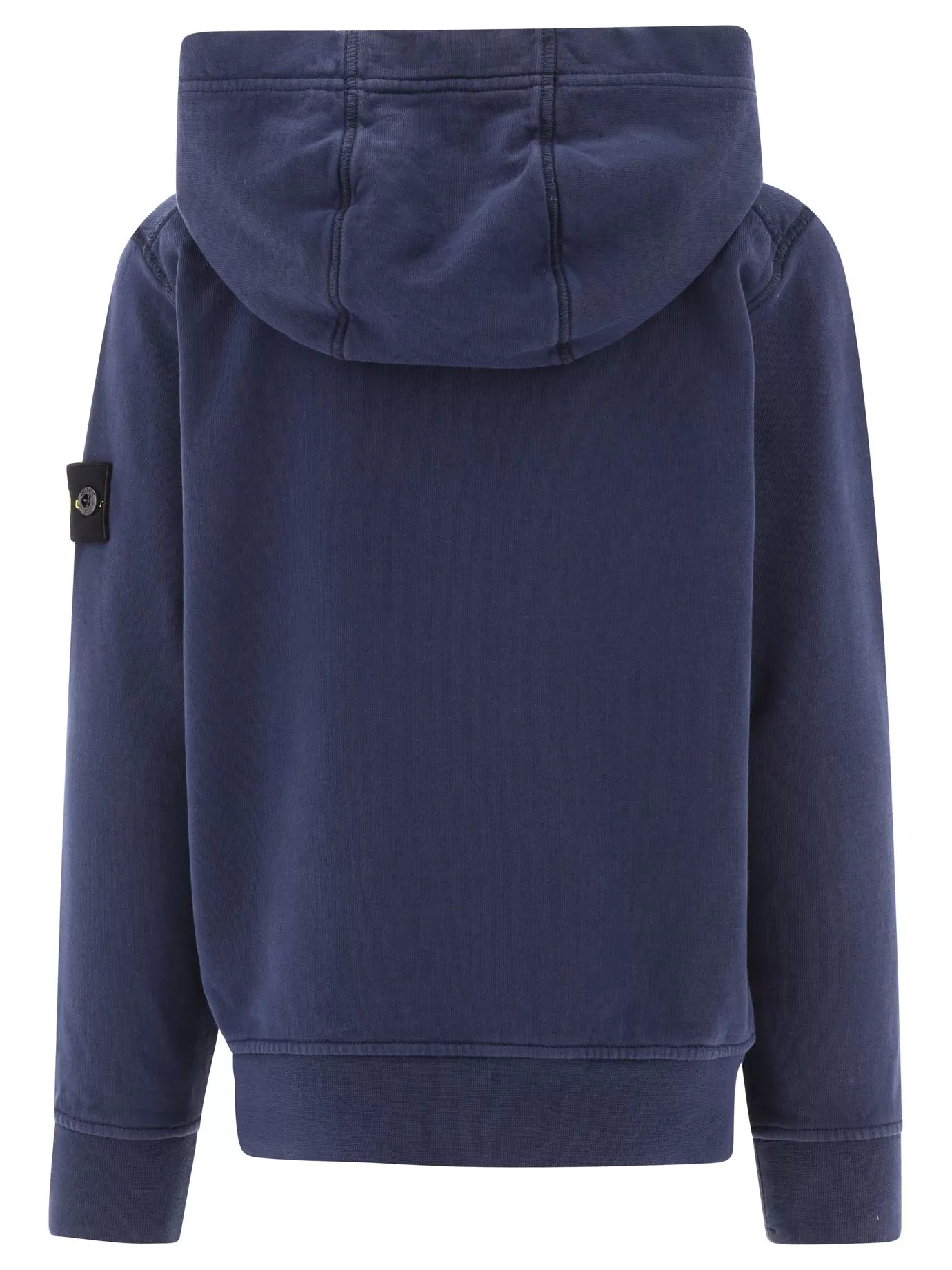 Stone Island Junior Zip-Up Logo Patch Hoodie