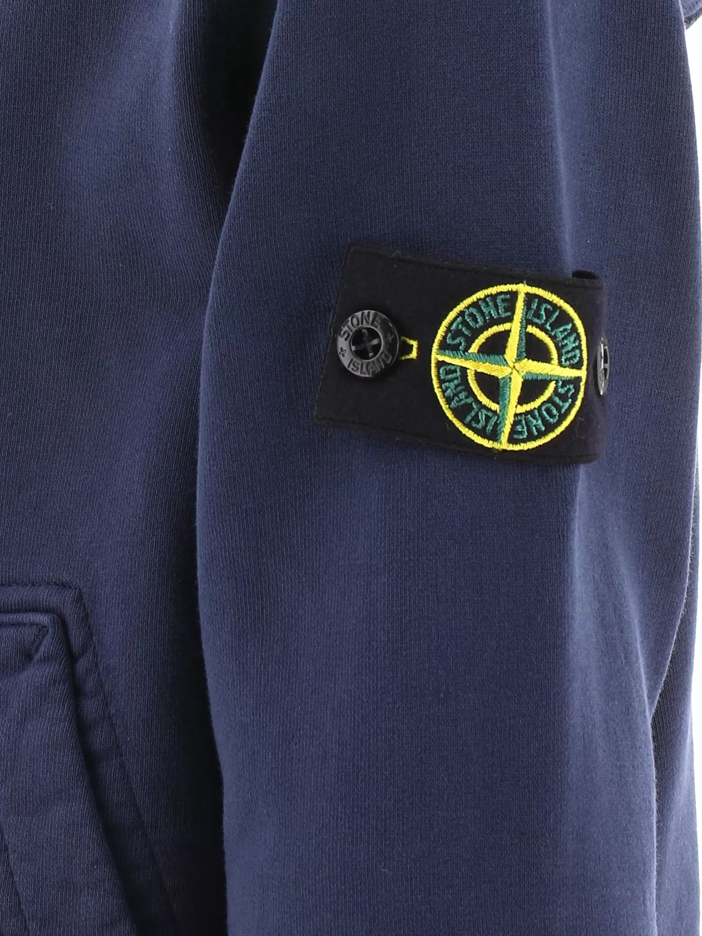 Stone Island Junior Zip-Up Logo Patch Hoodie