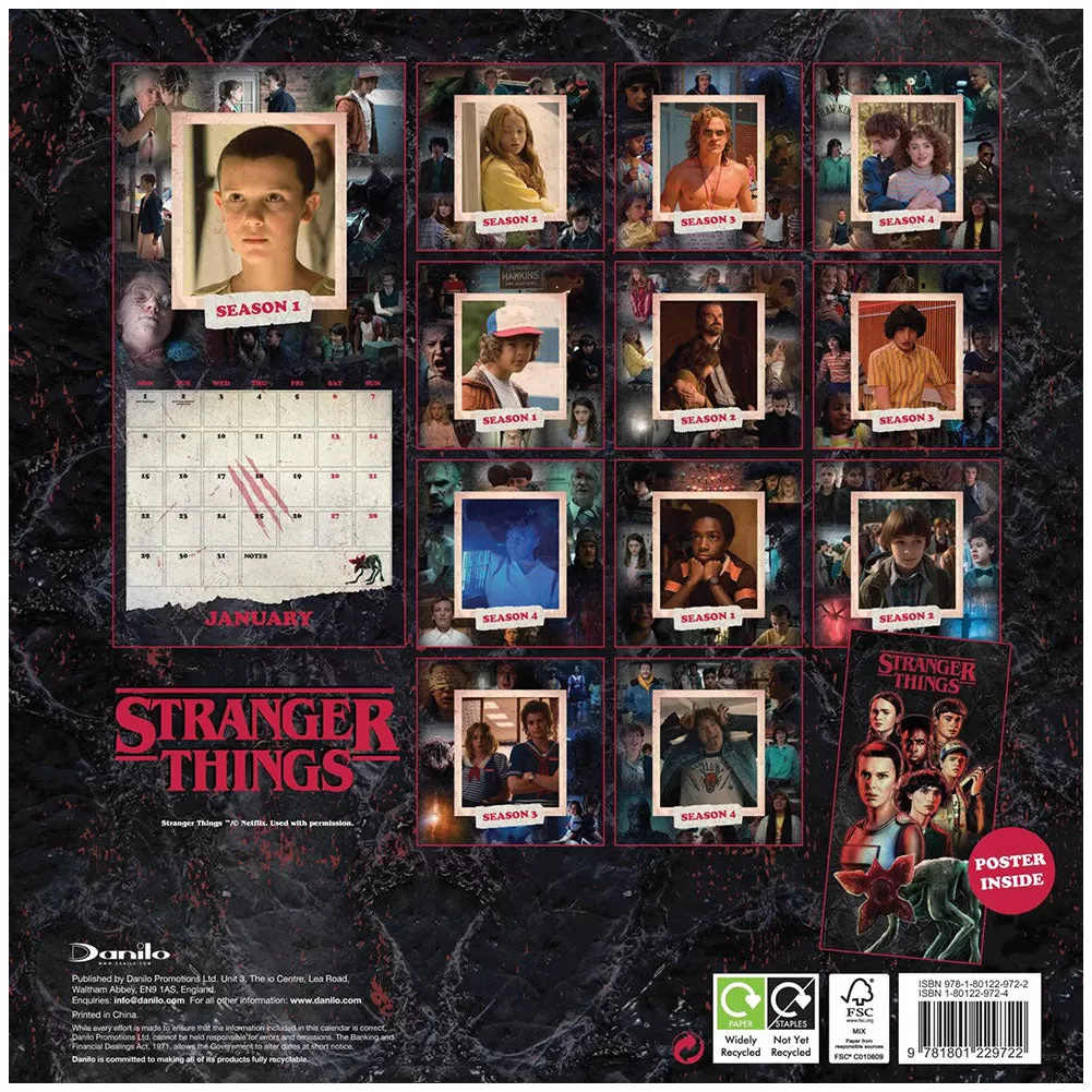 Stranger Things Square Calendar 2024