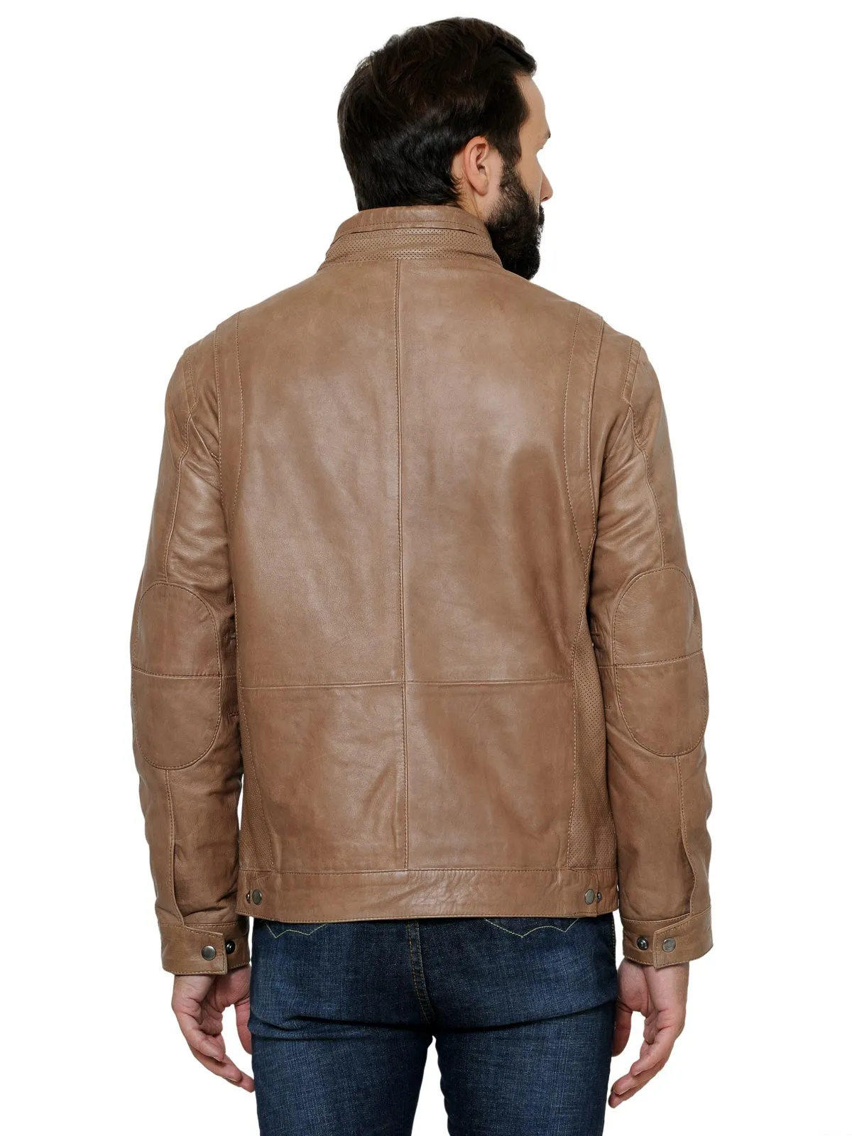 Teakwood Men's Beige Leather Jackets