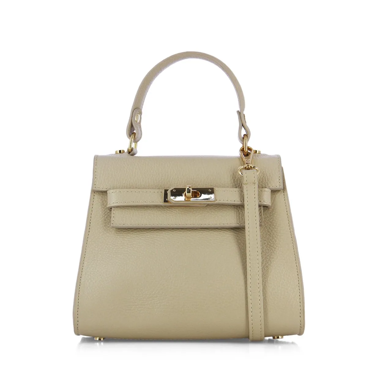 Top Handle Satchel -Beige