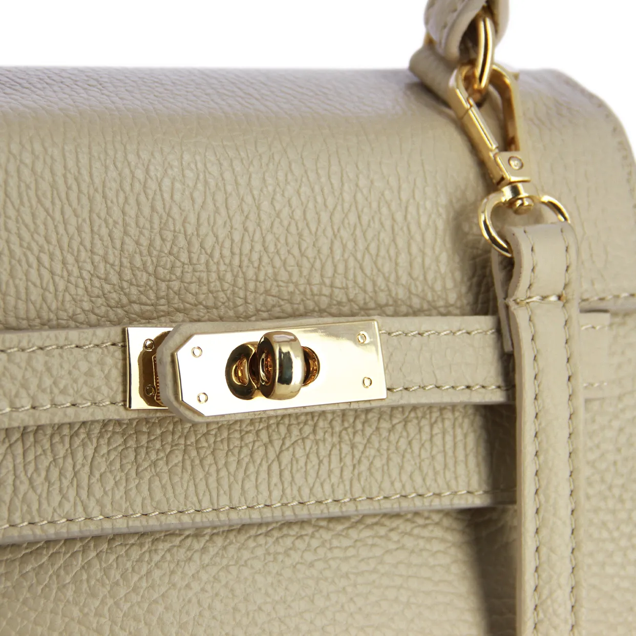 Top Handle Satchel -Beige