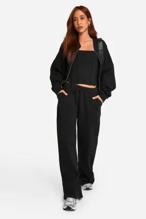 Tracksuits | Corset Top 3 Piece Bomber Sweatshirt Tracksuit | boohoo