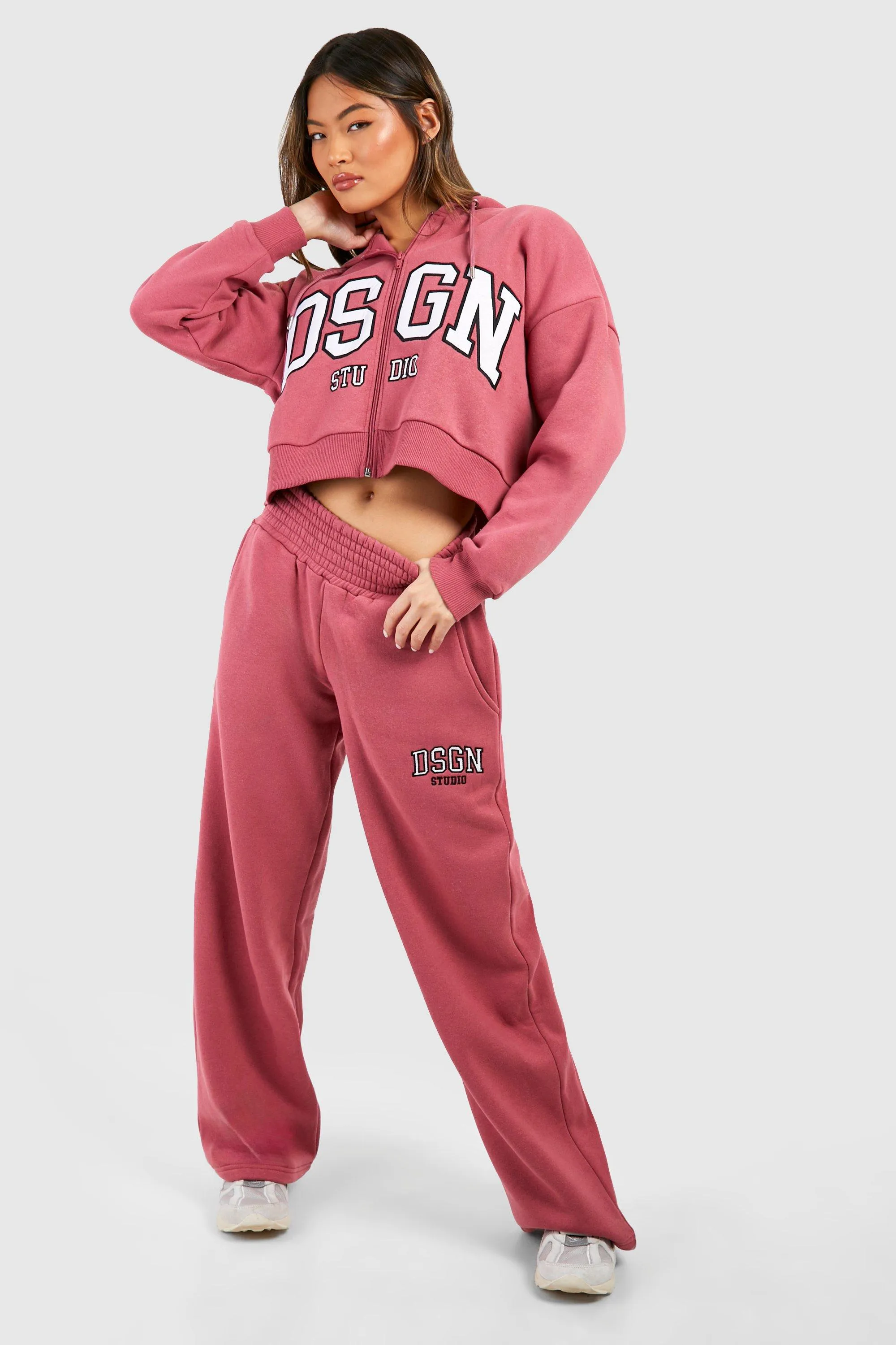 Tracksuits | Dsgn Studio Applique Zip Through Hooded Tracksuit | boohoo