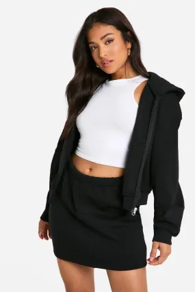 Tracksuits | Petite Zip Through Mini Skirt Tracksuit | boohoo