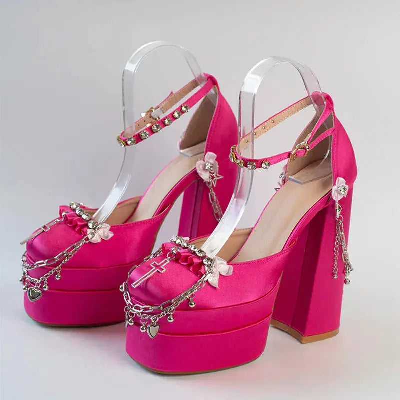 Trendy Coquette Dolly Chains Princess High Heels ON1501