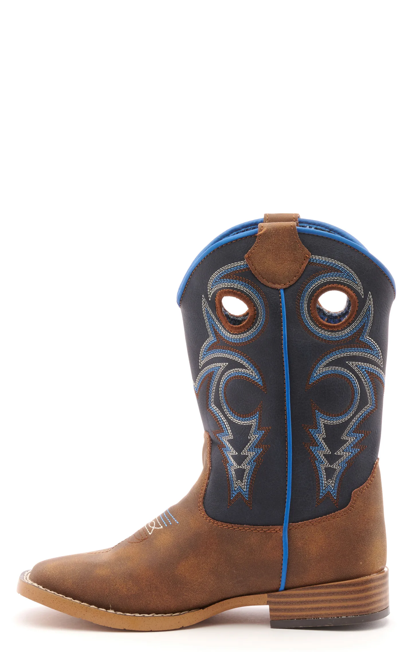 Twister Kids Ben Brown and Navy Square Toe Cowboy Boots