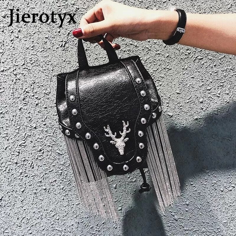 Unleash Your Dark Side with the Gothic Rock Leather Vintage Retro Steampunk Handbag Shoulder Bag