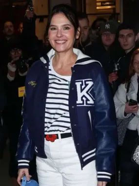 Virginie Ledoyen Blue Varsity Jacket - New American Jackets