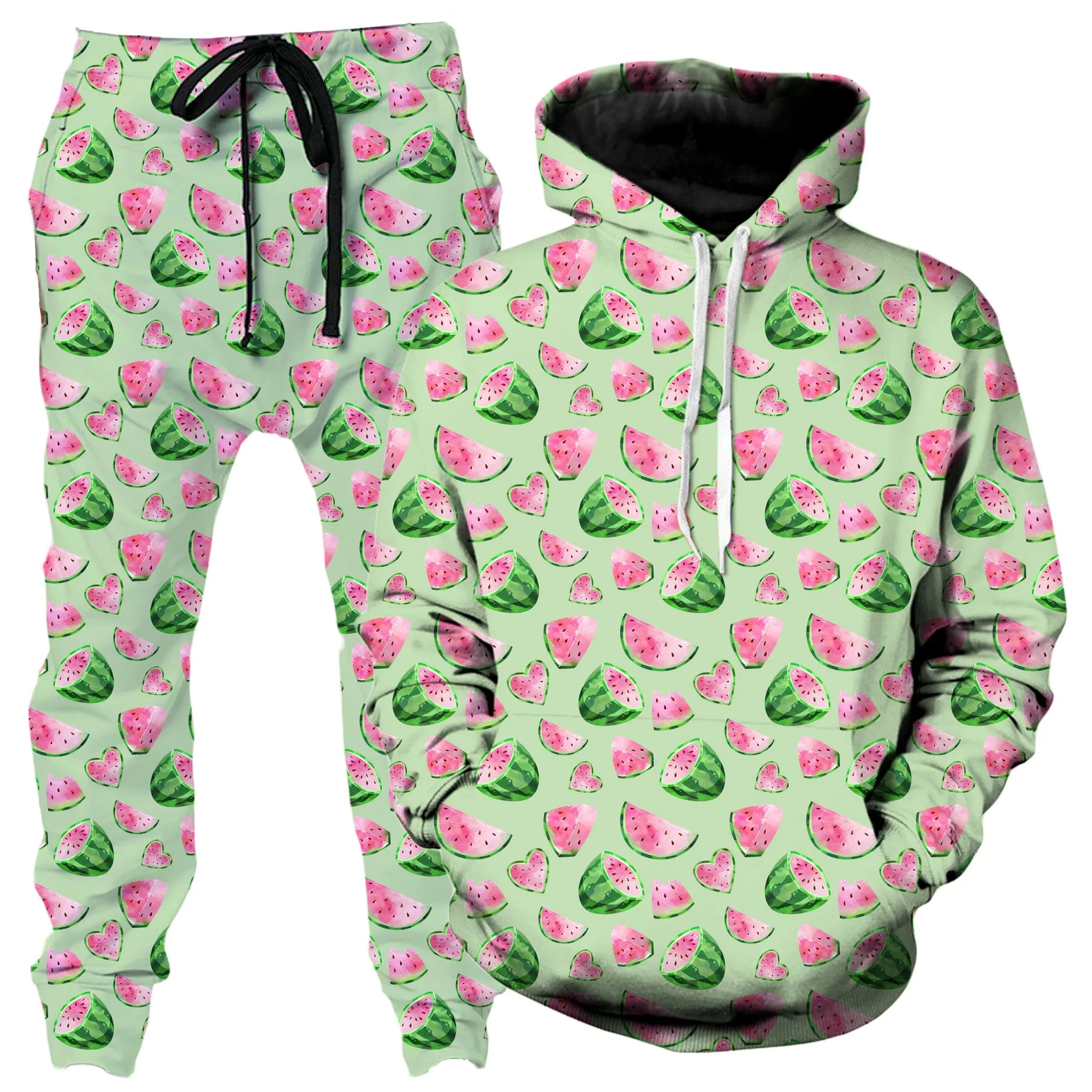 Watermelon Pattern Hoodie and Joggers Combo