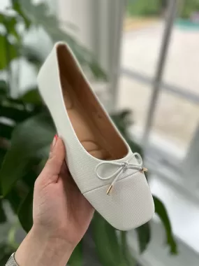 White Bow Front Ballet Pump