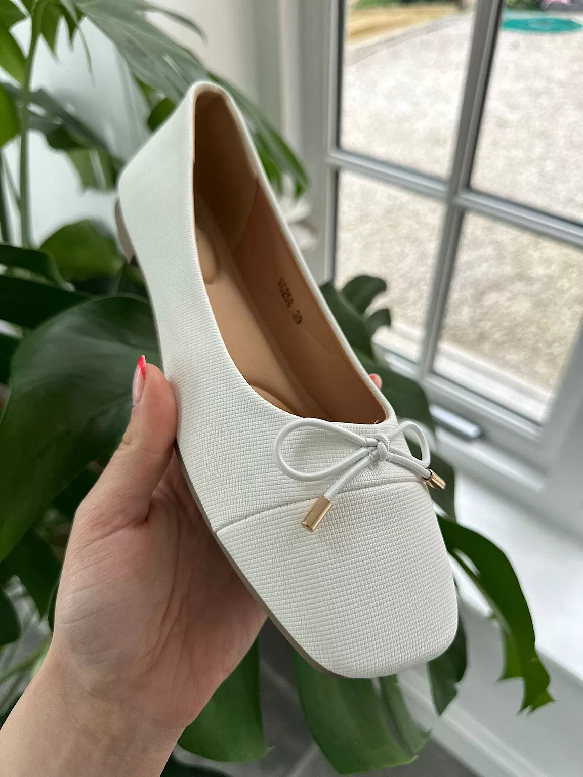 White Bow Front Ballet Pump