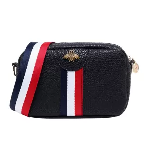 Women Fashion Shoulder Bag Stylish PU Crossbody Messager Bag Handbag Striped Wide Shoulder Strap Small Square Bag Purse Female