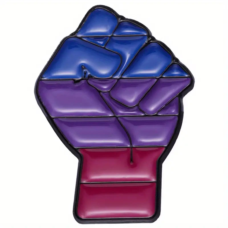 Women Power Fist Bisexual Flag Enamel Pin (E015)