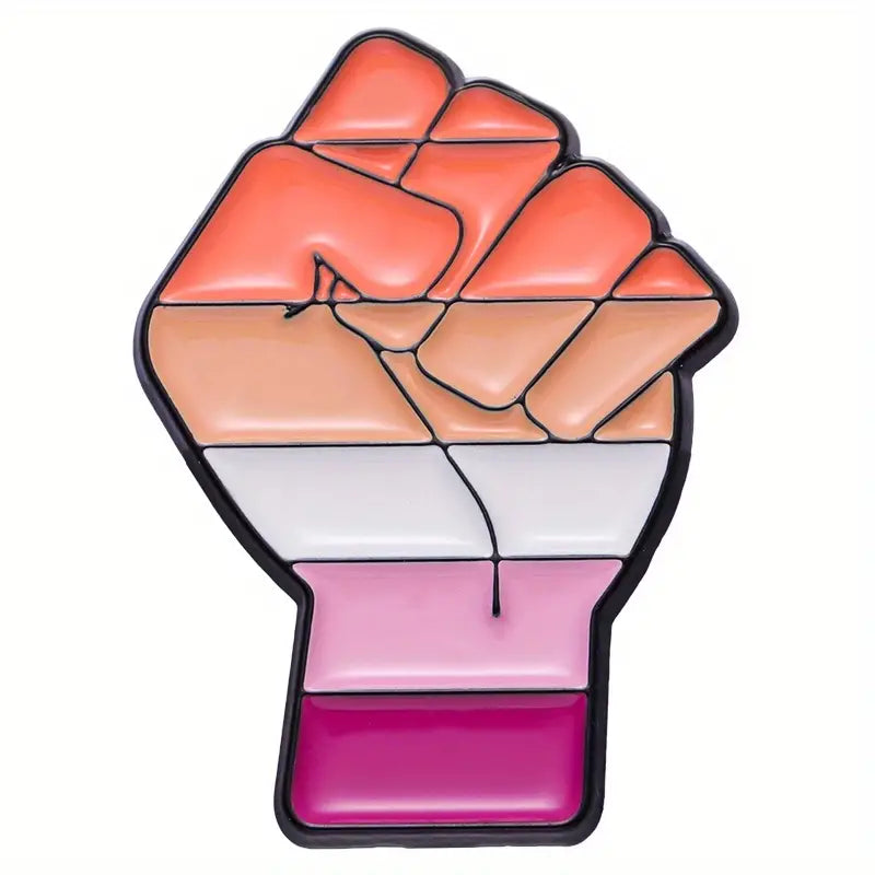 Women Power Fist Lesbian Flag Enamel Pin (E017)