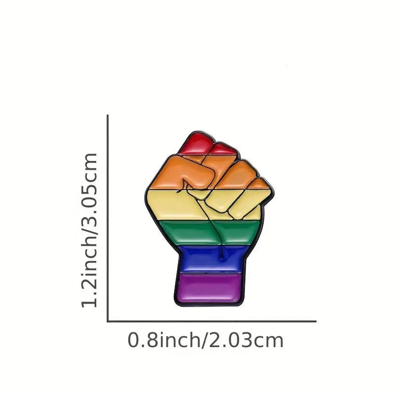 Women Power Fist Pride Flag LGBTQ Enamel Pin (E016)