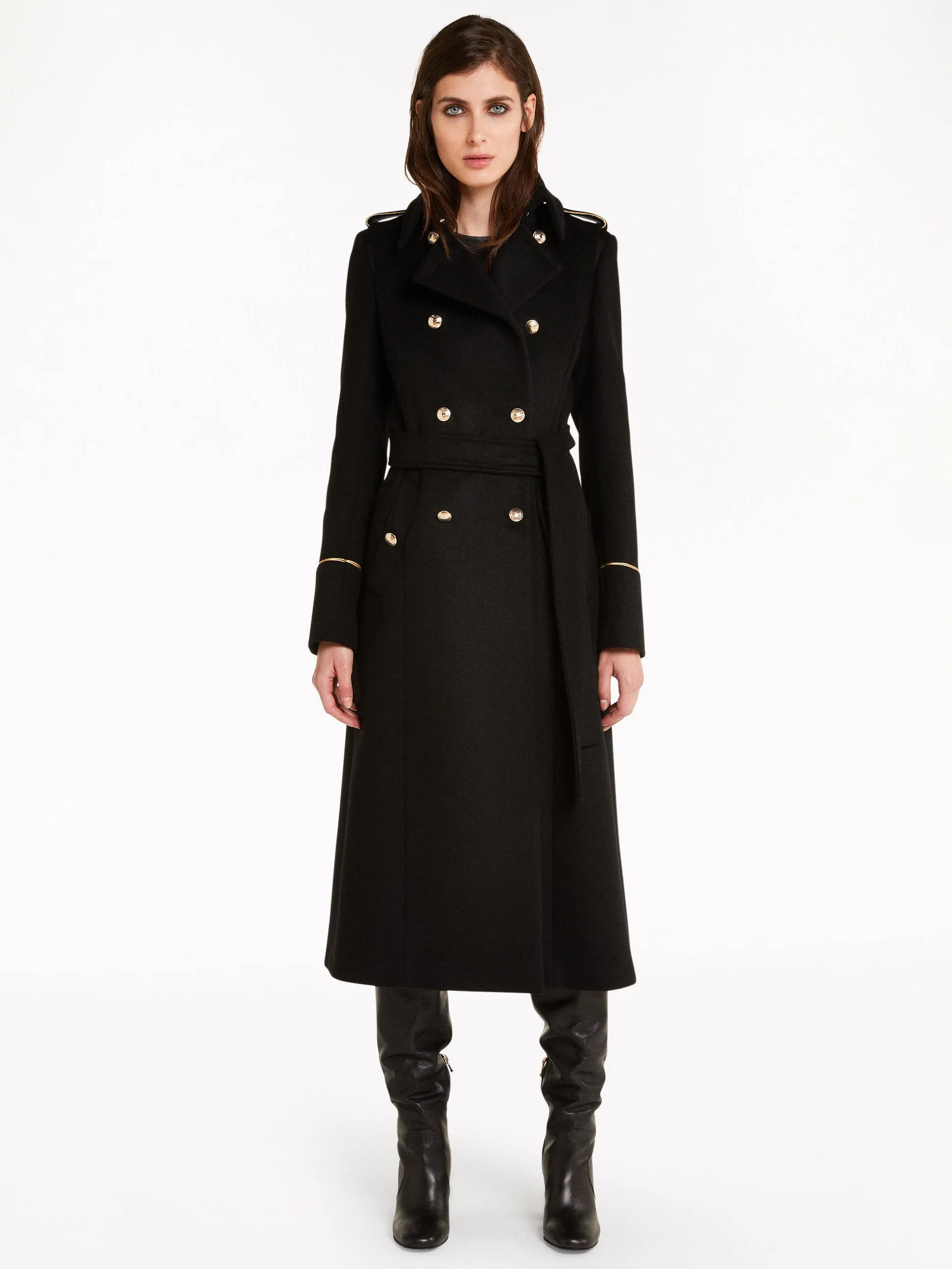 Women Wool Blend Coat Wide Lapel Double Breasted Plain Classic Fall Winter Outerwear