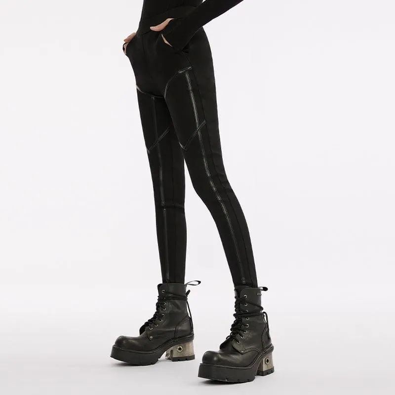 Women's Punk Line Splice Leggings