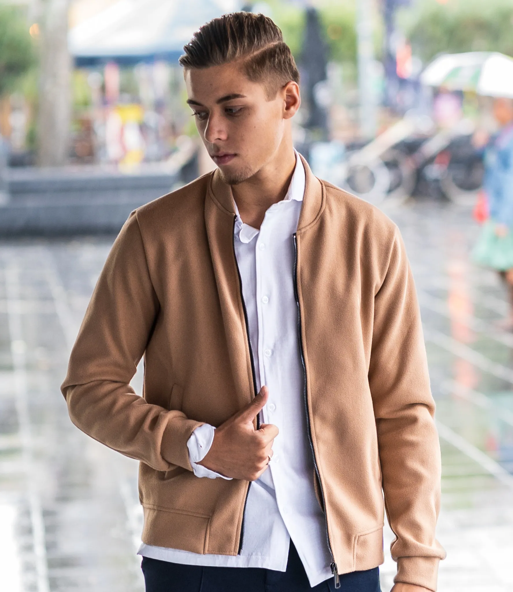 Zumo Slim Fit Jackets CARDILLO-PANNO Sand