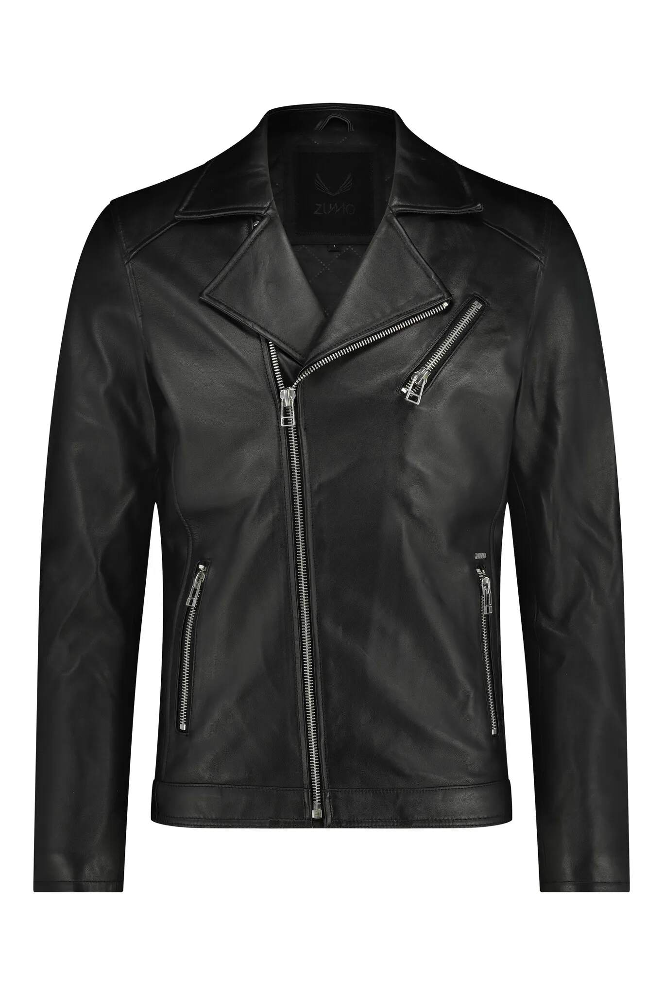 Zumo Slim Fit Leather Jackets HESKETH Black