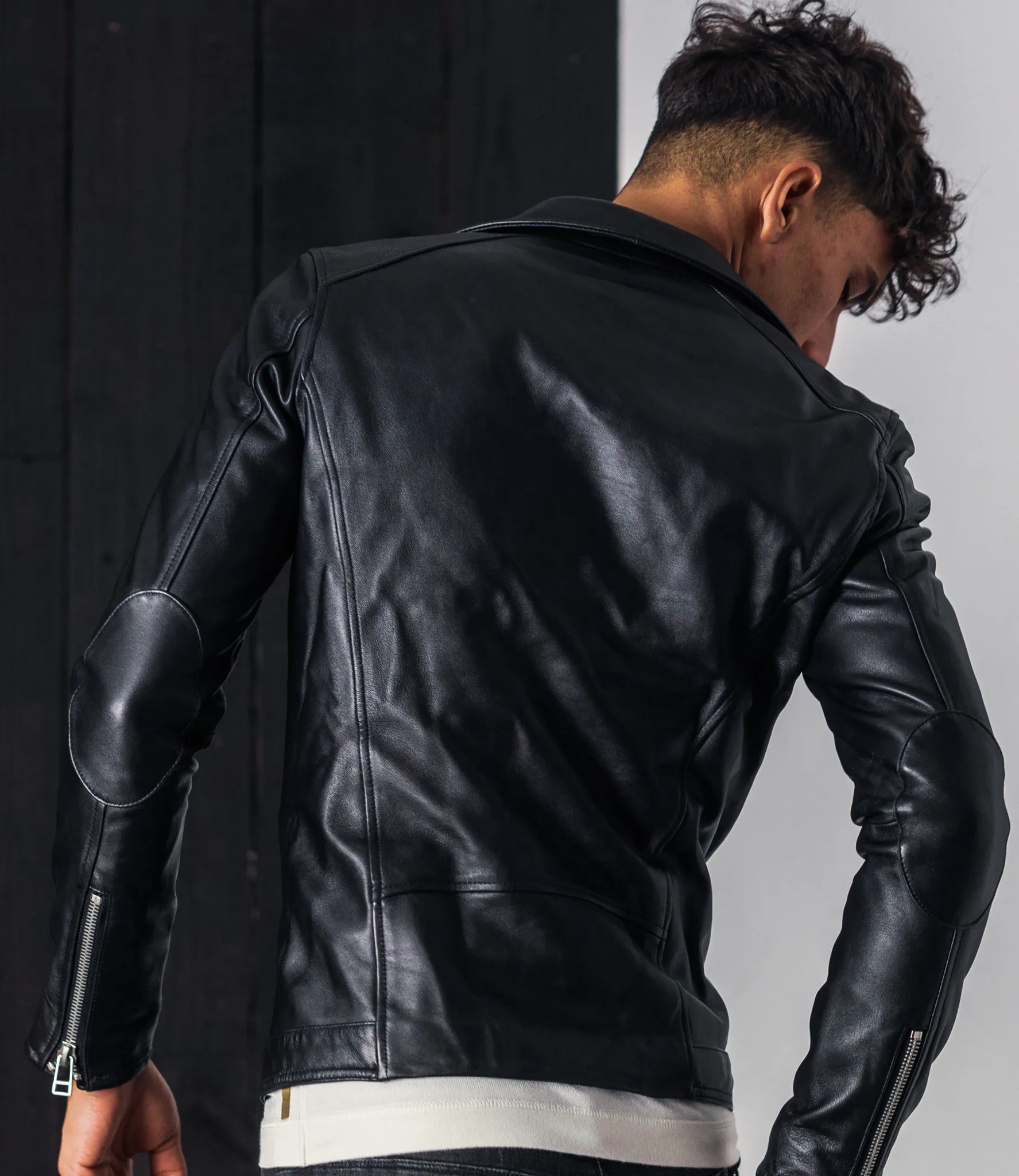 Zumo Slim Fit Leather Jackets HESKETH Black