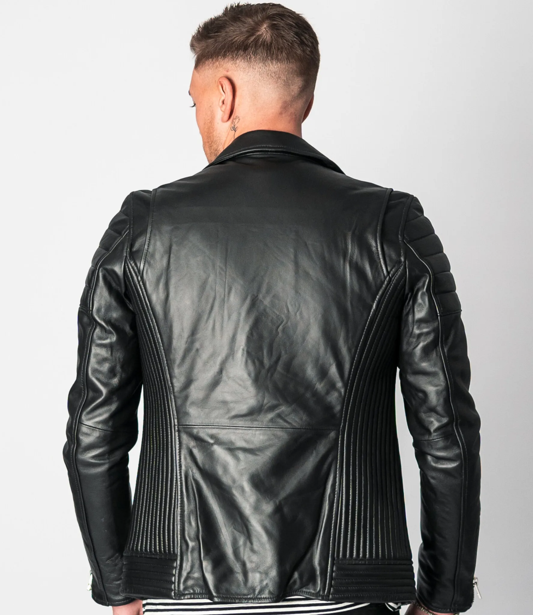 Zumo Slim Fit Leather Jackets NORTON Black