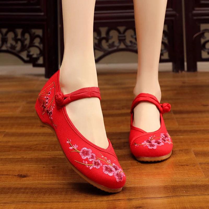 ZX653 Women's Casual Shoes - Handmade Embroidered Canvas Flats